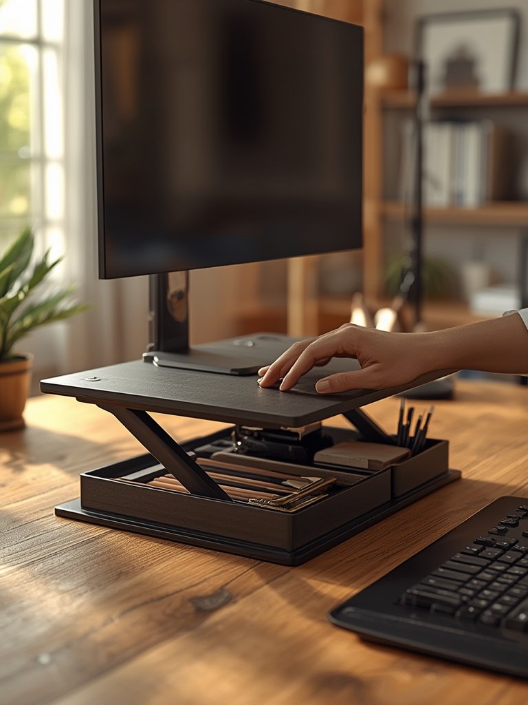 monitor stand in action