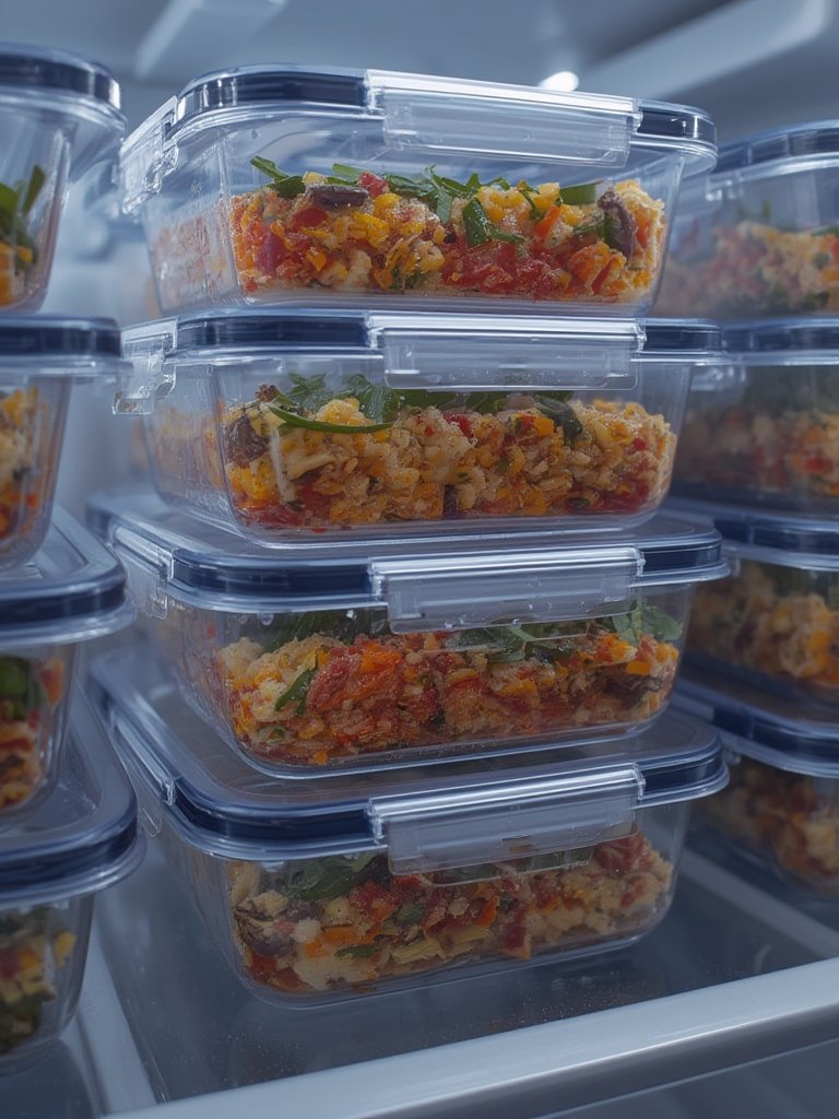 food containers in action