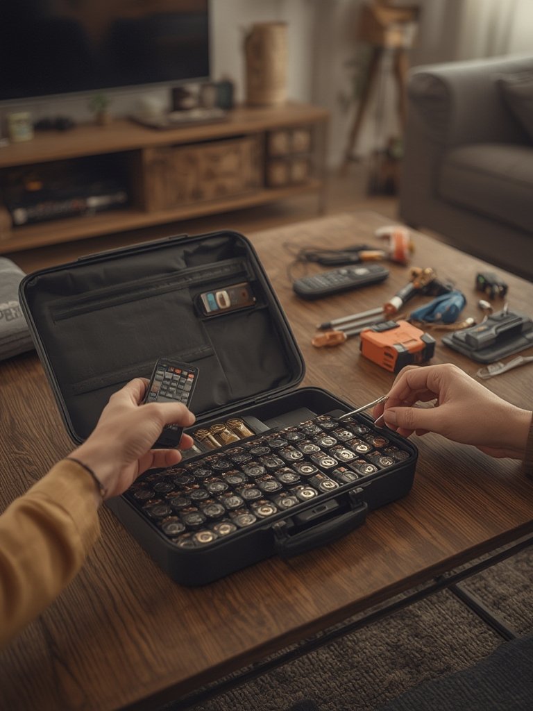 battery organizer in action