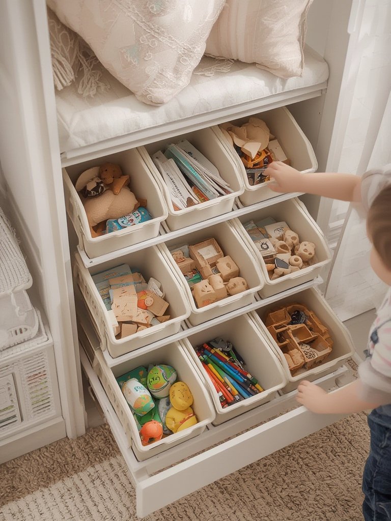 toy organizer in action