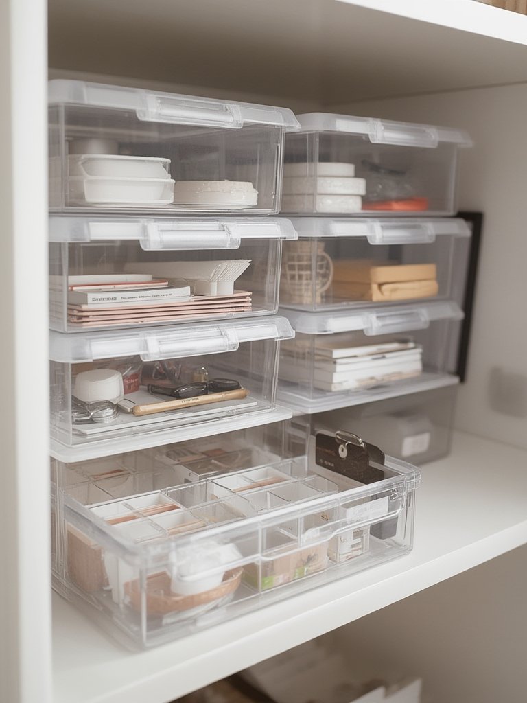 storage bins in action