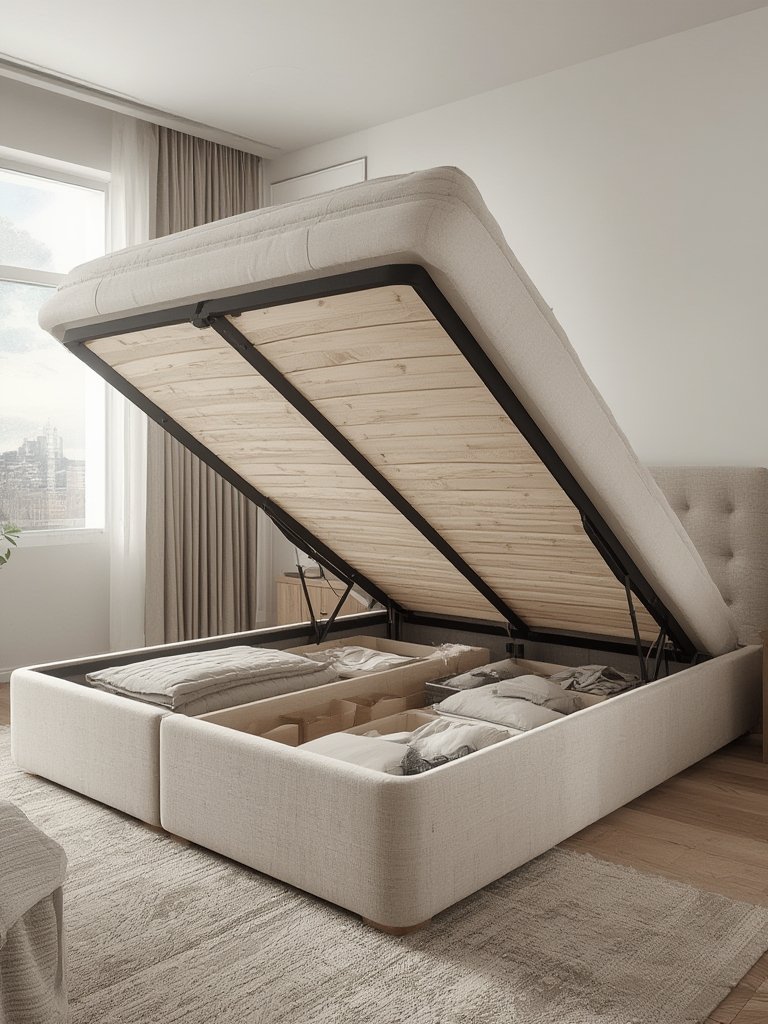 storage bed in action