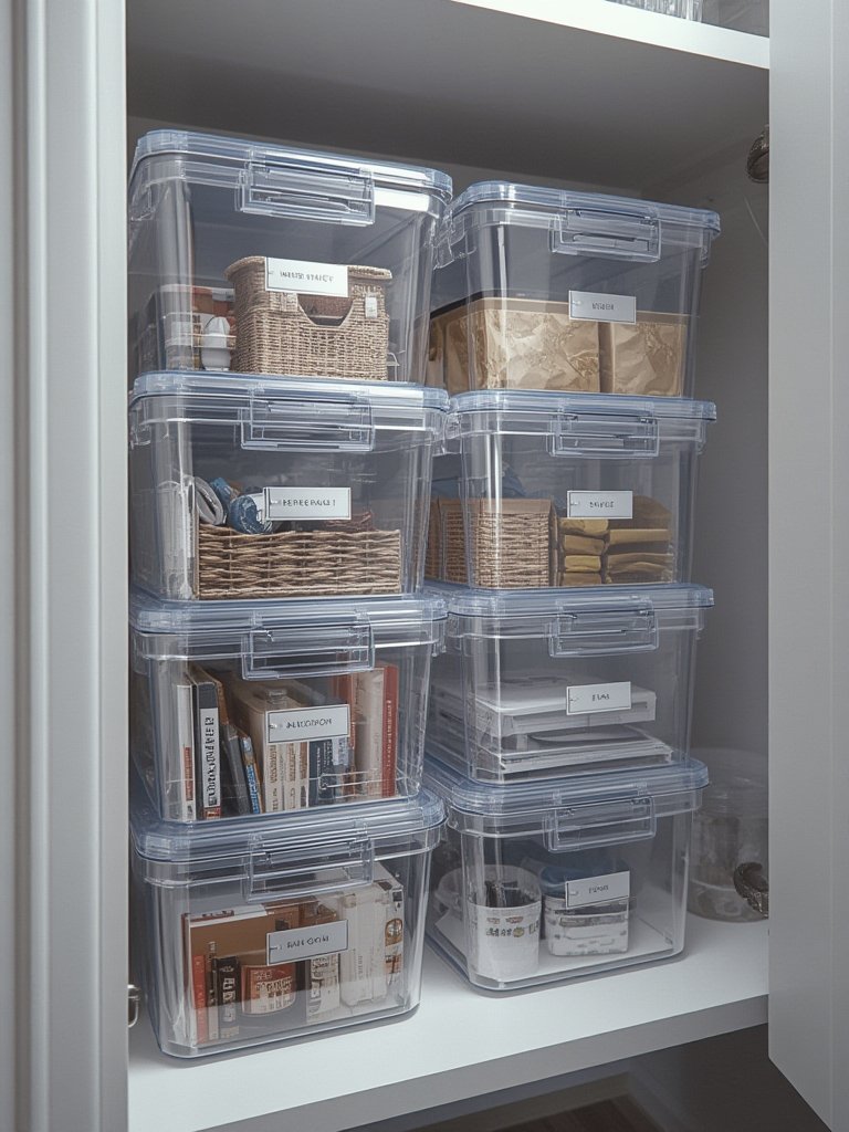 storage bins in action