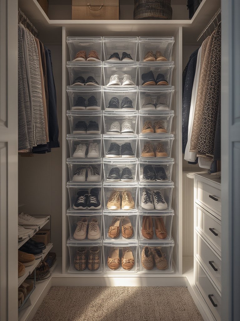 shoe organizers in action